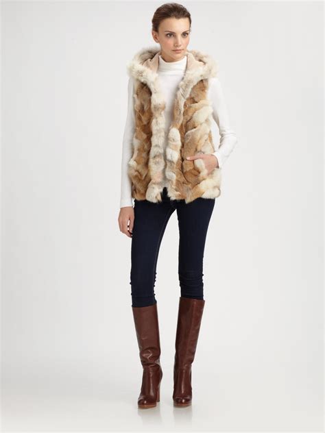 michael kors coyote fur vest|michael kors hooded vest.